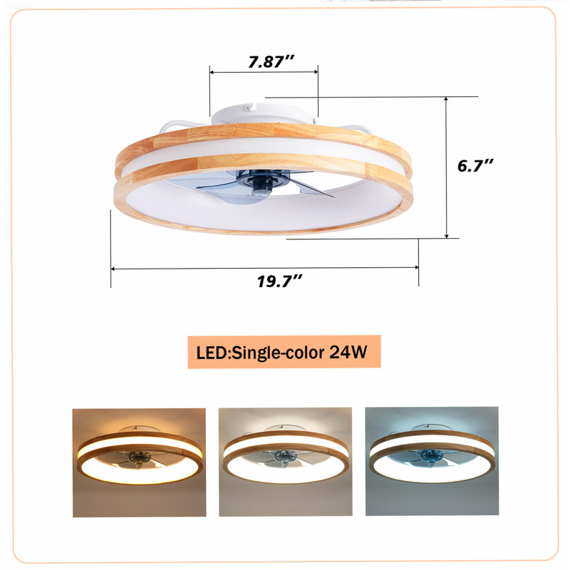Ventilateur de plafond encastré 6 lumières Modern Farmhouse