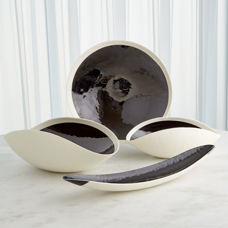 Handmade Glass Decorative Bowl, 7" H x 20.75" W x 11.5" D
