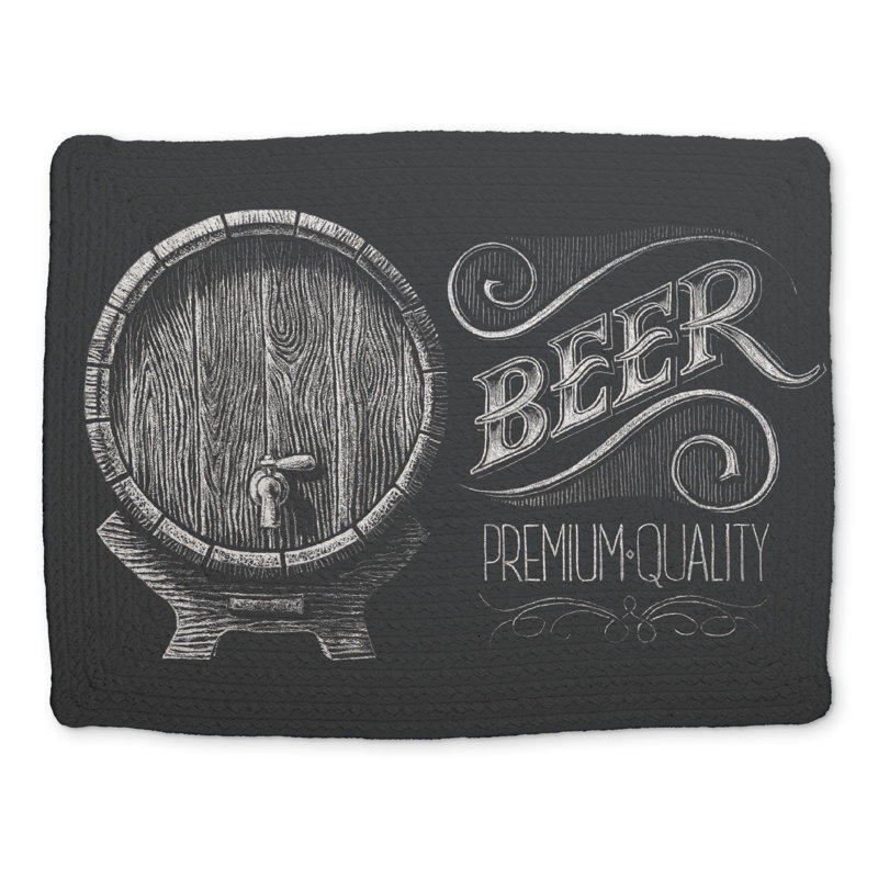 Old Beer Sign White Polyester Placemat | Home Decor Kitchen