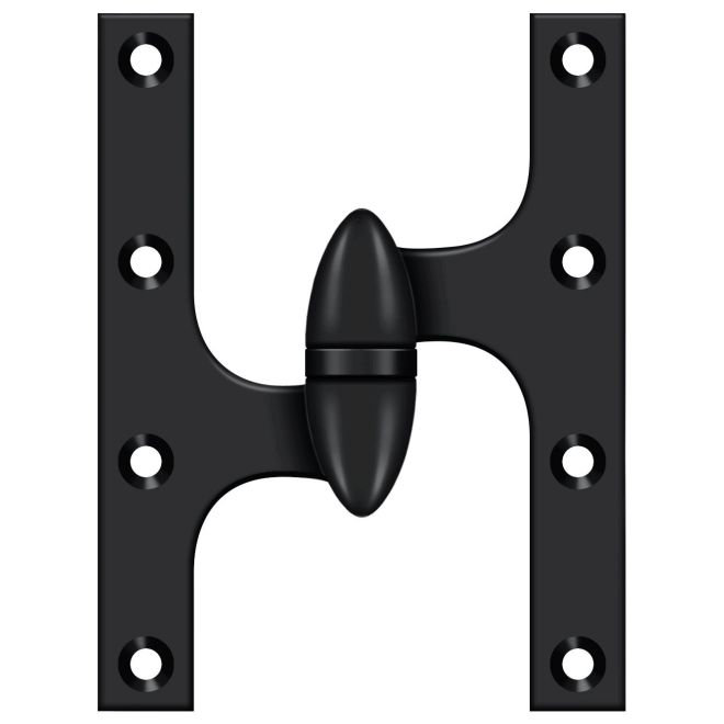 Charnière 6 po x 5 po Deltana OK6050B19-R, Côté droit, Peinture noire
