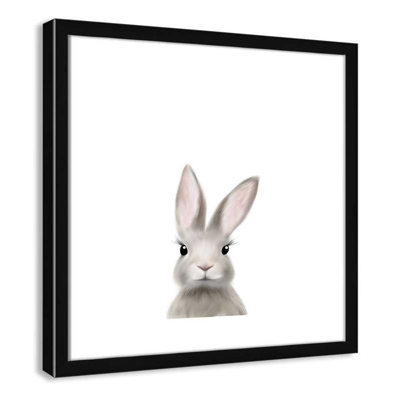 Art encadré en lapins forestières, Encadré de boîte noir, H 17 po x l 17 po x P 1,19 po