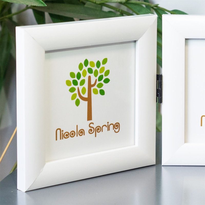Nicola Spring - Folding 2 Photo Frames, White