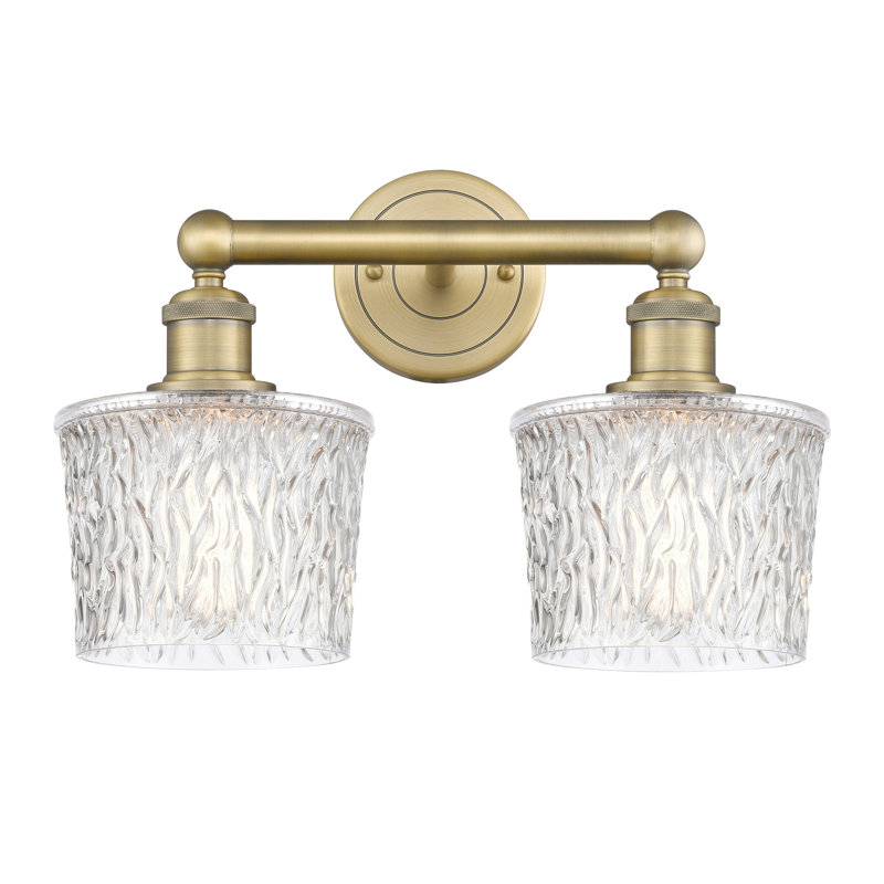 Éclairage pour meuble-lavabo à intensité variable à 2 lumières, Laiton brossé, H 11 po x l 15,5 po x P 7,75 po