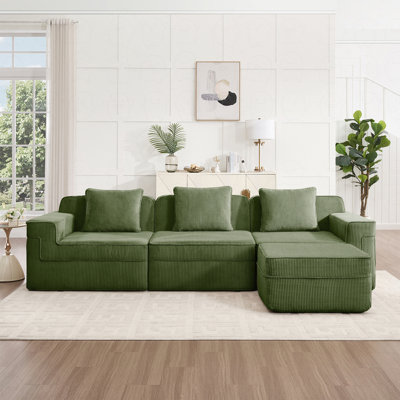 Canapé modulaire 3 places avec repose-pieds Modern