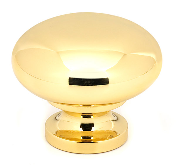 Polished Brass Round Traditional Cabinet Knob with Mounting Hardware