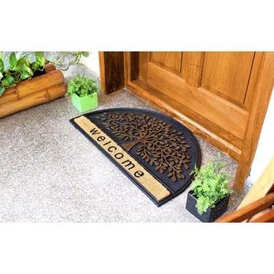 Tapis d'extérieur antidérapant en caoutchouc 30 po x 18 po Tilbrook Welcome Tree