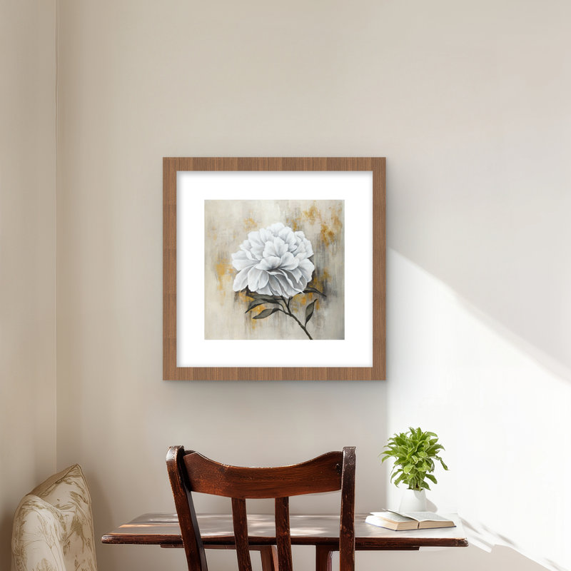 Imprimé matelassé blanc avec pivoine blanche | Décoration intérieure