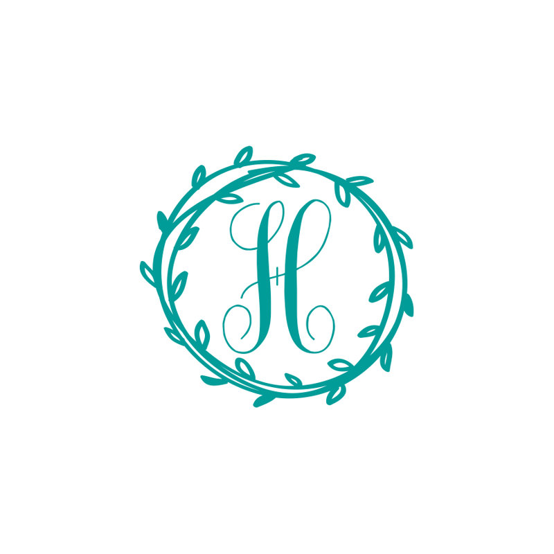 Décalcomanie murale monogramme initial Klar, Turquoise, Oui