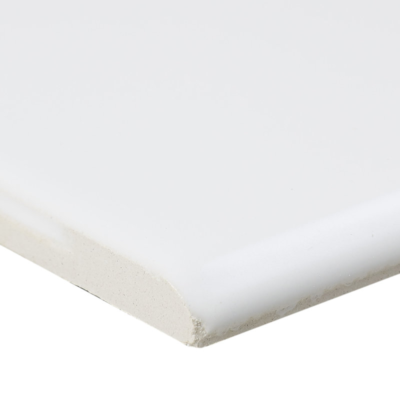 Berkeley 12'' L x 4'' W Ceramic Bullnose Tile Trim, Arctic White