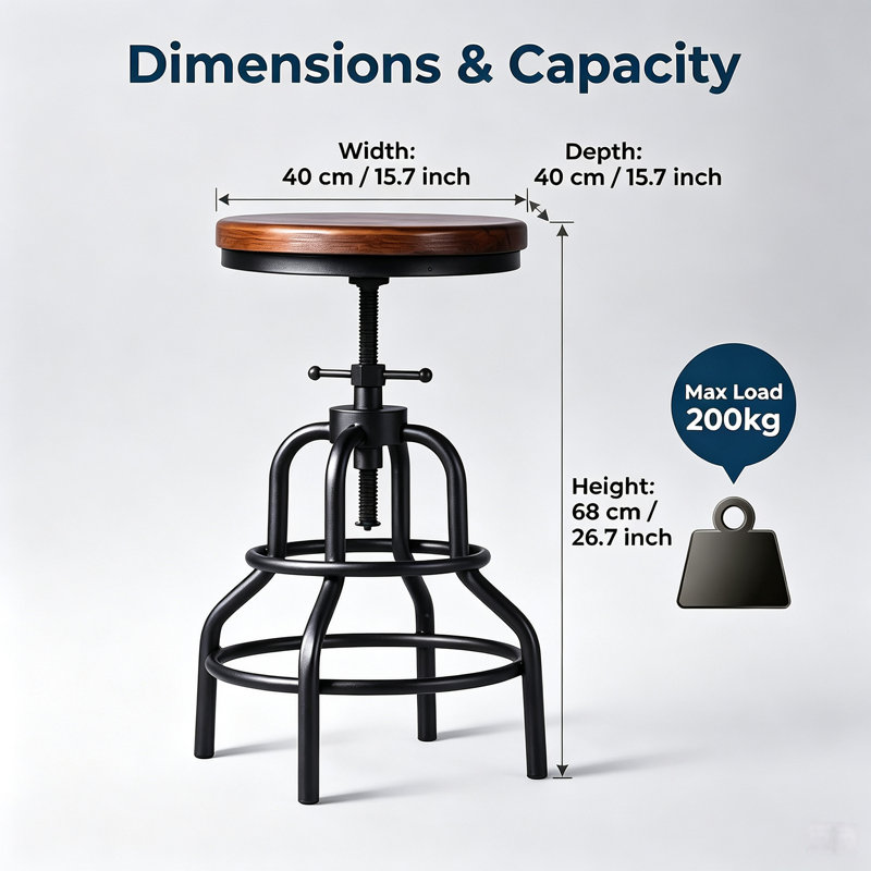 Willetton Swivel Counter Stool with Metal Frame, Brown, Counter Stool (26.7" Seat Height), 2