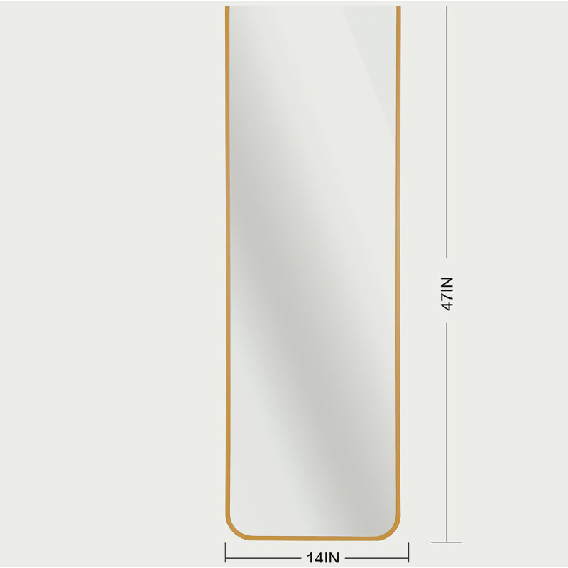47 x 14IN Door mirror.(W2203P182156), Golden