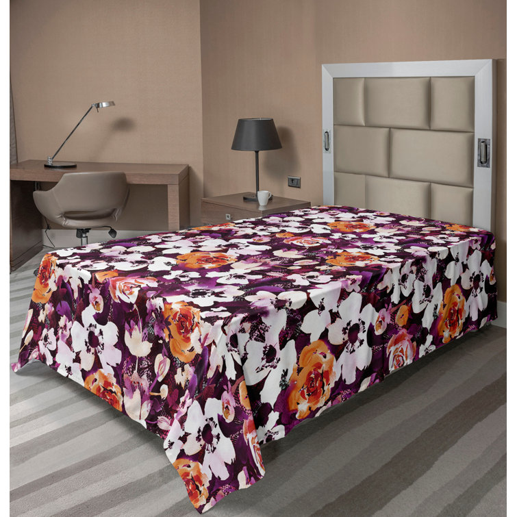 Ambesonne, drap plat floral pivoines, art botanique printanier