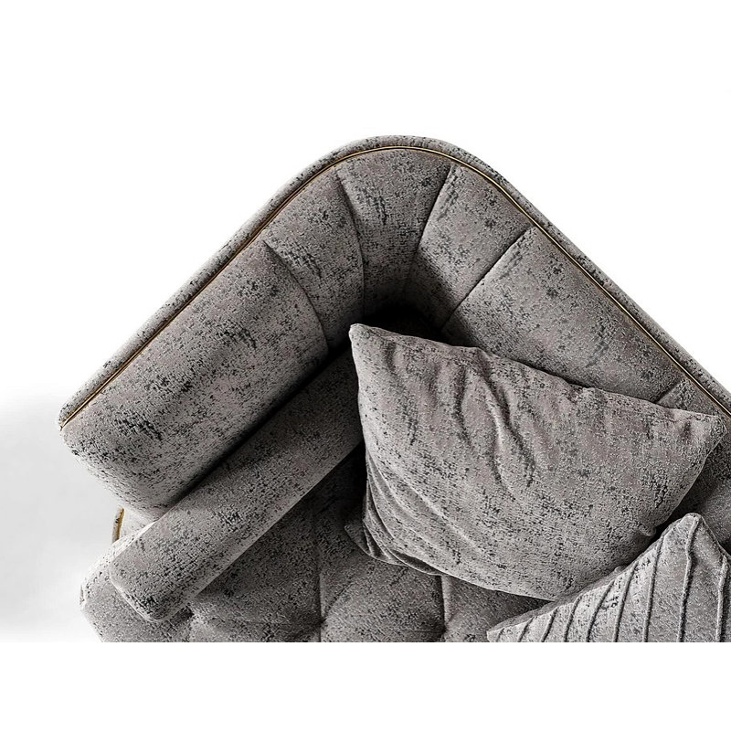 Ensemble de salon 3 pièces Ishayu, Gris chenille