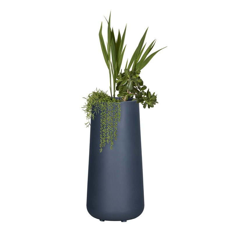 Pot à fleurs en résine Dalya, Grège