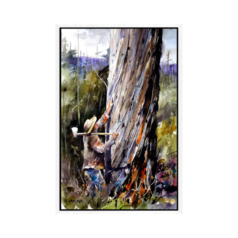 Man VS Nature by Dean Crouser - Print on Canvas, White Framed, 66.04 cm H x 45.72 cm W