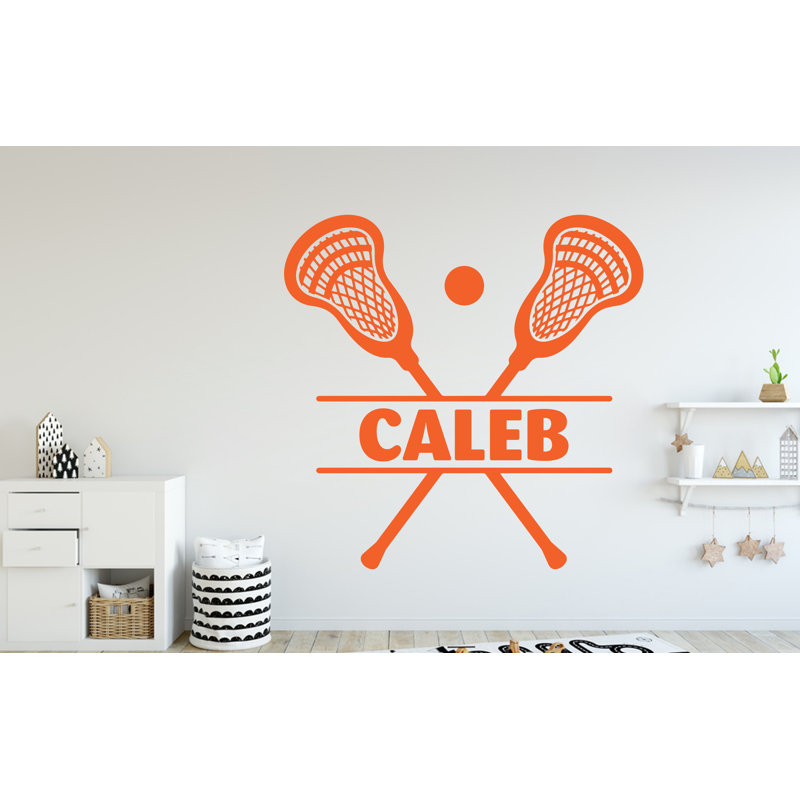 Décalcomanie murale personnalisée "Lacrosse", décoration de chambre d'enfant
 327DRE, 17 x 17 pouces, Oui, Noir mat
