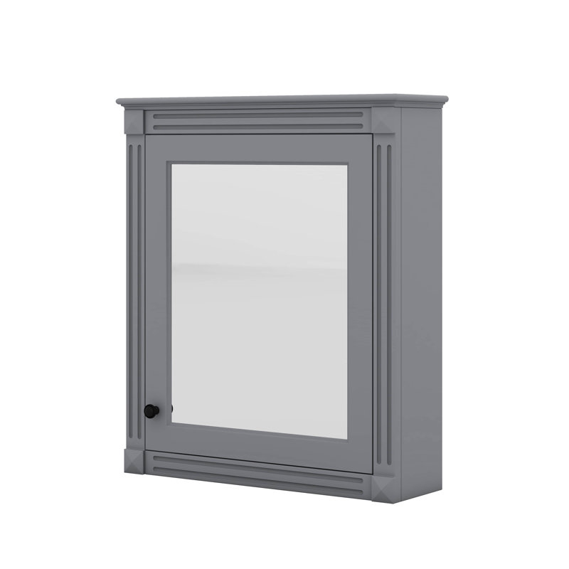 Pharmacie avec tablette réglable en hauteur, armoire de rangement au-dessus de la toilette, Gris