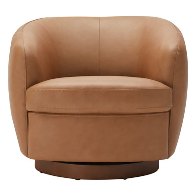 Fauteuil demi-tonneau en cuir Marcy Geniue