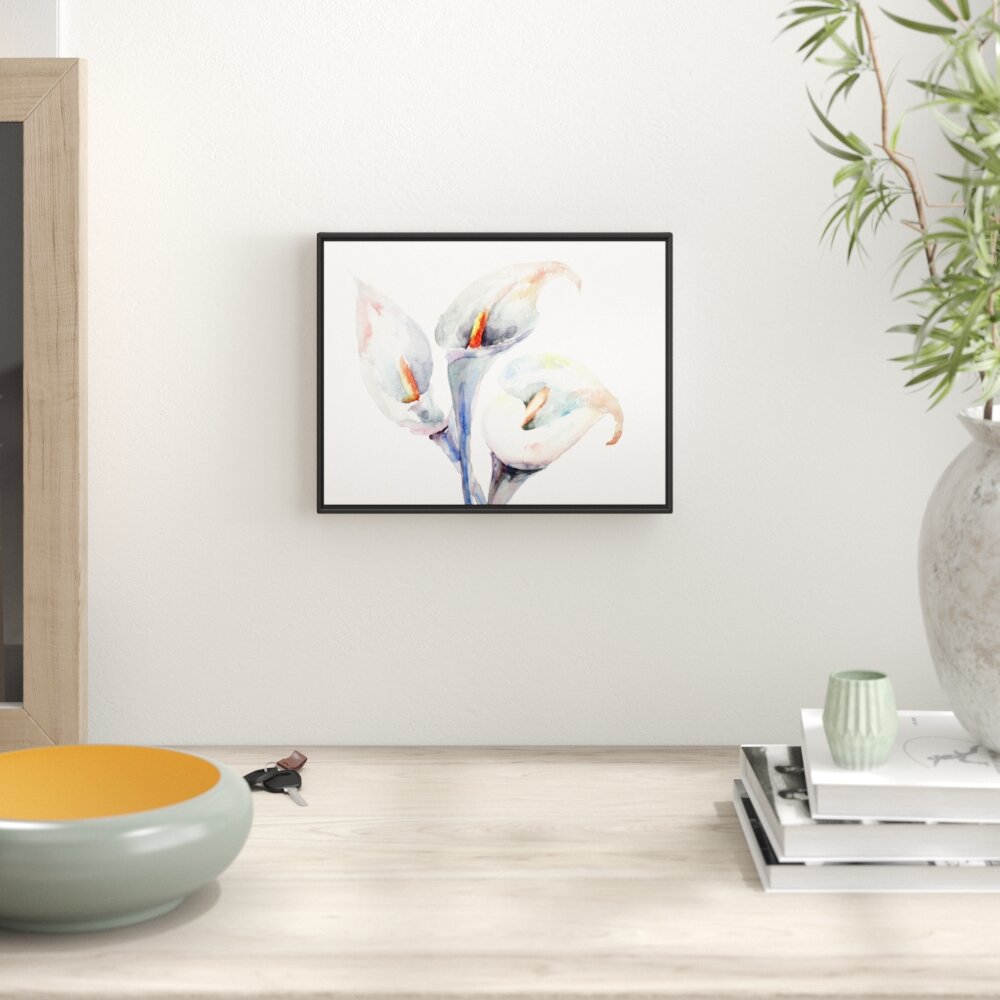 Gerahmtes Wandbild Aquarell Blüten Callas Kunst