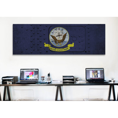 " U.S. Navy Flag (Riveted Warship Panel Background) I " by ICanvas