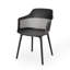 Chaises d'extérieur Dahlia. En polypropylène noir. Dimensions : 84 cm (H) x 57 cm (L) x 55 cm (P). Style minimaliste et confort.