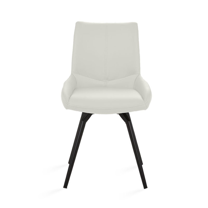 Katsushi 19'' H Upholstered Metal Dining Chair, White, 2