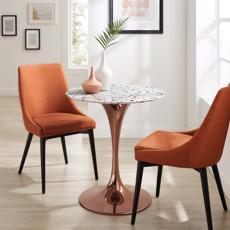 Table de salle à manger Lippa, L 27,5 po x l 27,5 po, 28,5 po de hauteur, Or rose