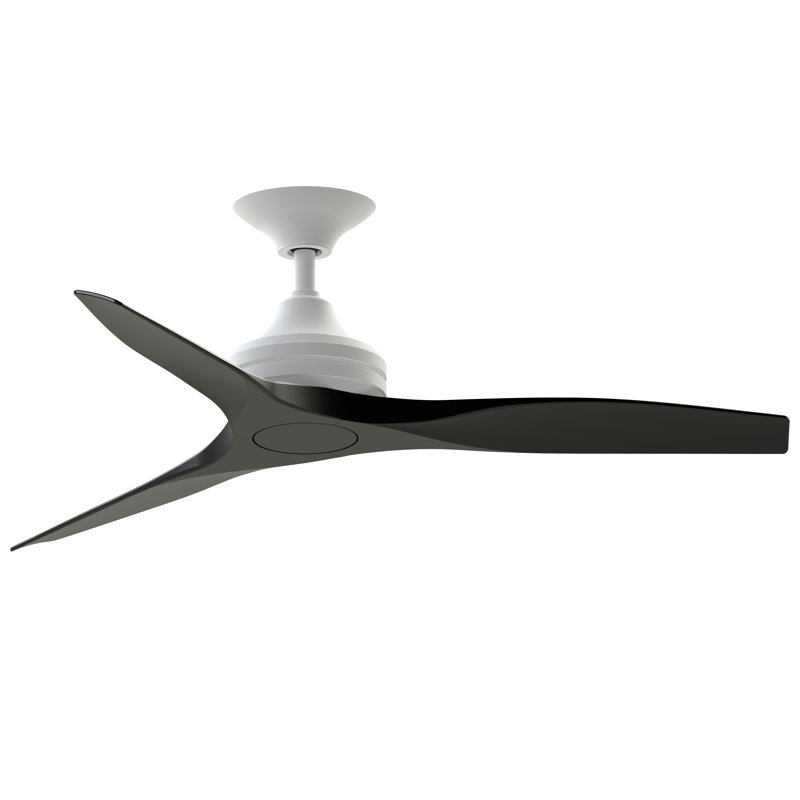 Spitfire 48 inch Indoor/Outdoor Ceiling Fan - Matte White with Black blades, Black, Matte White