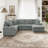 Corduroy U-Shaped Sofa with Pull-Out Bed & Storage Chaise-1464871147