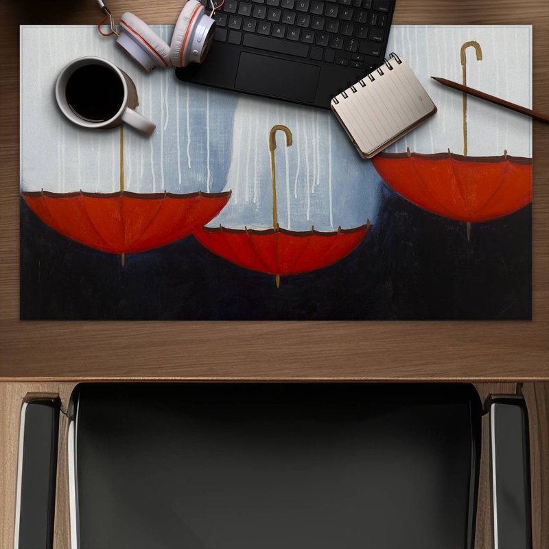 Upside down umbrellas - 14.00"x24.25" Desk mat