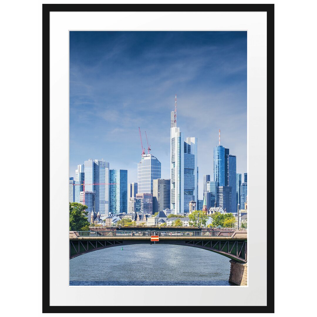 Gerahmtes Poster Skyline von Frankfurt am Main