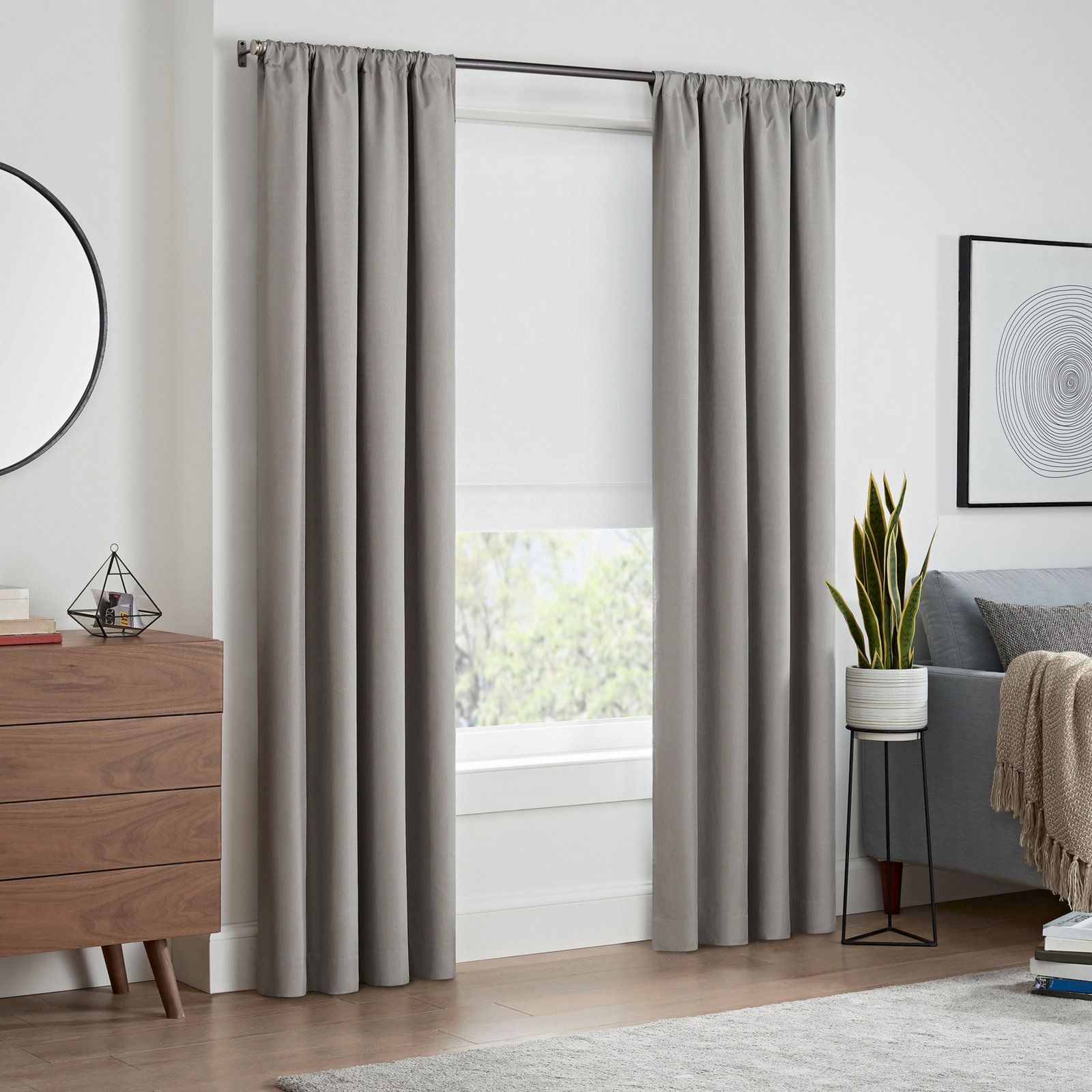 Eclipse Kylie Blackout Roman Shade, White, 36"W x 64"L