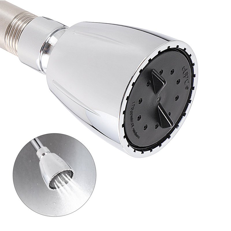 Shower Head Adjustable Spray Settings Chrome Plated Fixed Showerhead, 2.5" Face