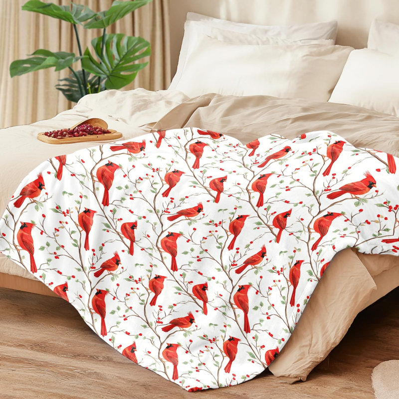 Coussin Cardinal Bird Cardinal, L 60 po x l 50 po