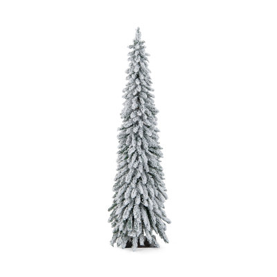 6 Ft. Flocked Slim Christmas Tree With Light