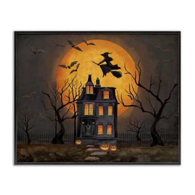 Haunted Night Mansion, giclée encadrée, design par Nicole Tamarin