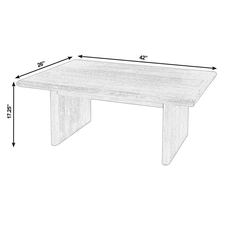 Table basse rectangulaire en bois l 42 po Soleil, chêne blond, Chêne blond