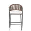 Tabouret de comptoir de 26 po de hauteur avec siège en forme de PE et 2 en gris mat - Design moderne