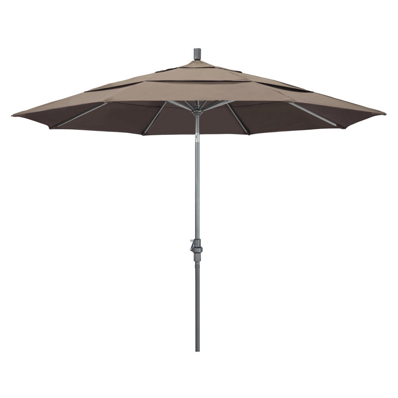 Parasol de marché Broadmeade octogonal Sunbrella, Taupe, Gris martelé
