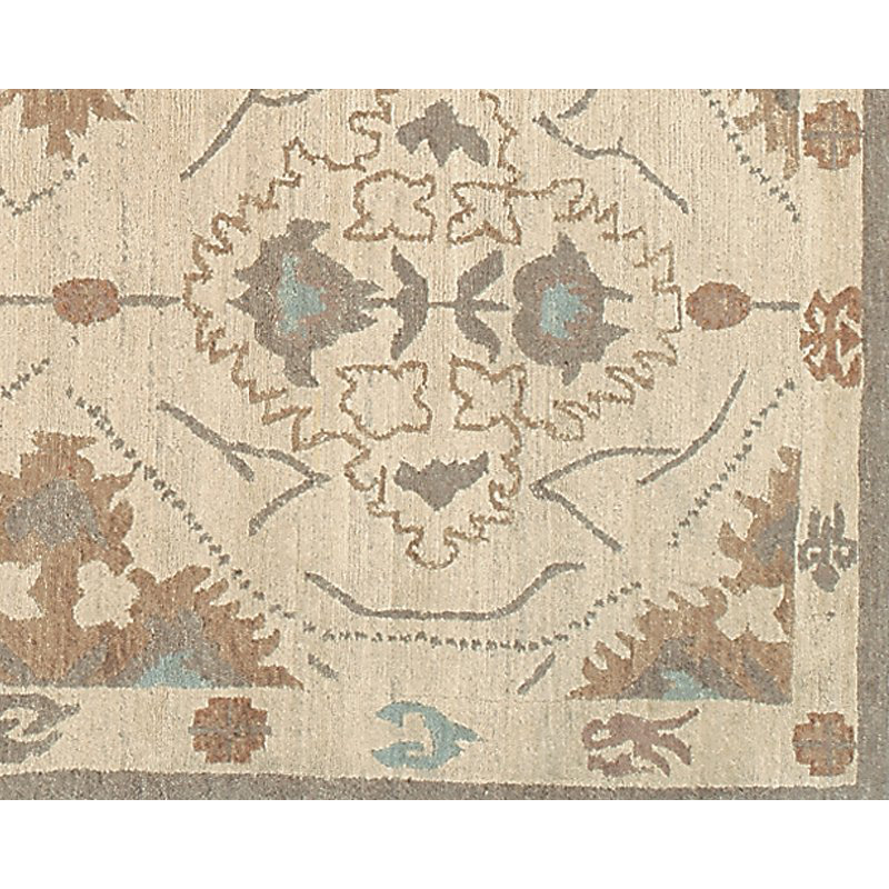 Samkara Wool Oriental Area Rug in Beige/Neutral, Rectangle 12' x 16'
