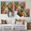 Fleurs orange et roses en fleurs II - art mural fleurs-106127927-106127926