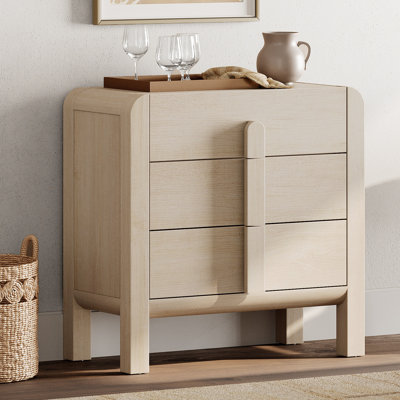 Mid-century 31.5" Wood Sideboard Buffet Cabinet with Storage, Modern Credenza with Drawers for Kitchen Living Room, Dining Room