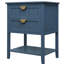 Table d'appoint à 2 tiroirs avec look américain Avahlyn, pour chambre à coucher, salon, bureau. Capacité de charge de 130 lb. Utilisation de l'artisanat. Teint manuellement pour embellir le grain du bois. Glissières préinstallées. Pied antidérapant