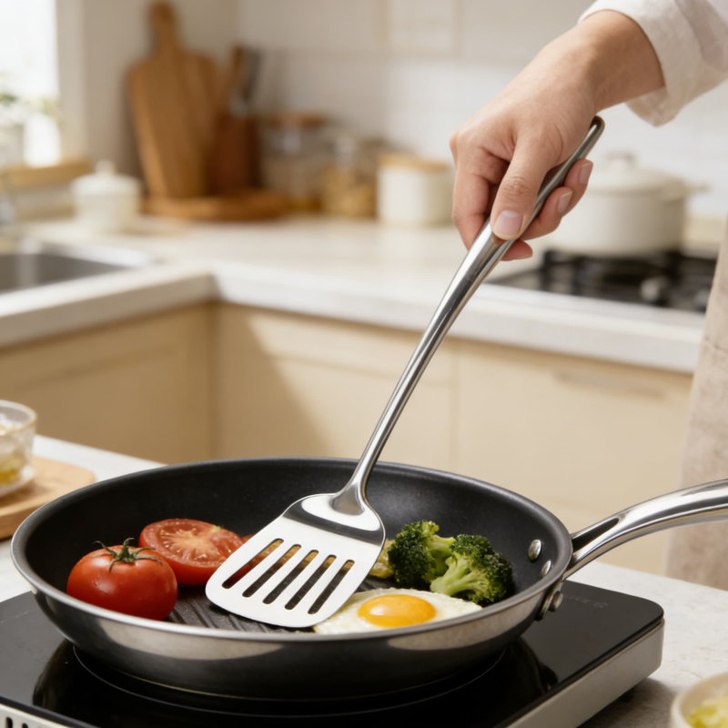 Ensemble d'ustensiles de cuisine 11 pièces en acier inoxydable, outils de cuisine en métal de qualité alimentaire 18/10 avec finition miroir, ustensiles allant au lave-vaisselle pour la cuisson, le service et la cuisson