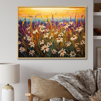 «White Wildflowers Waves Of Blooms», reproduction sur toile