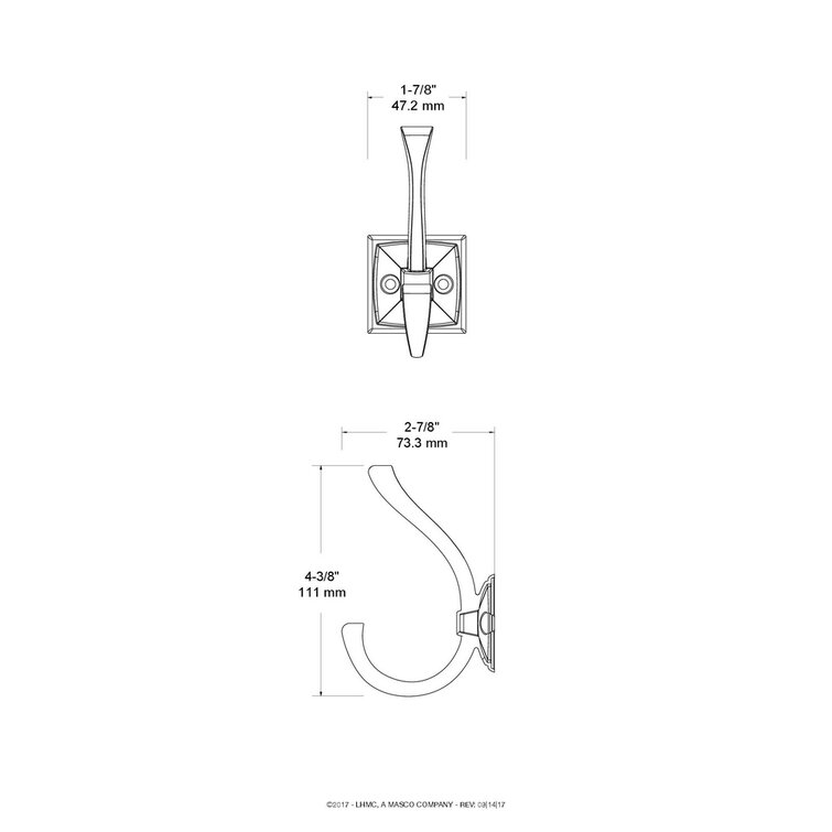 Franklin brass ruavista coat and hat hook wall hooks 5-pack