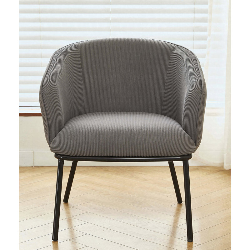 Fauteuil d'appoint moderne en velours côtelé, Gris