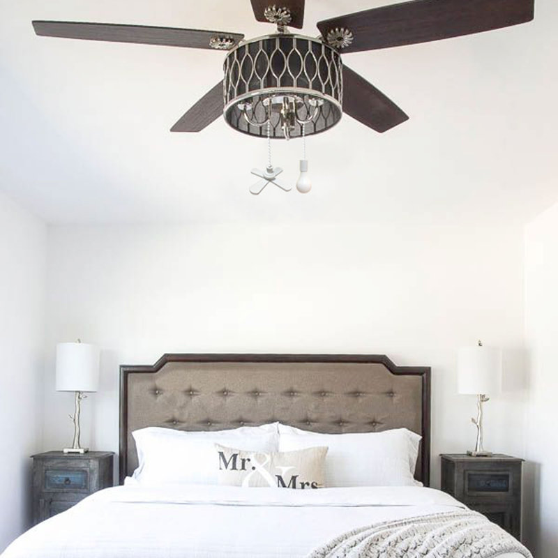 Ensemble de 2 chaînes de ventilateur en forme d'ampoule pour ventilateur de plafond, Blanc