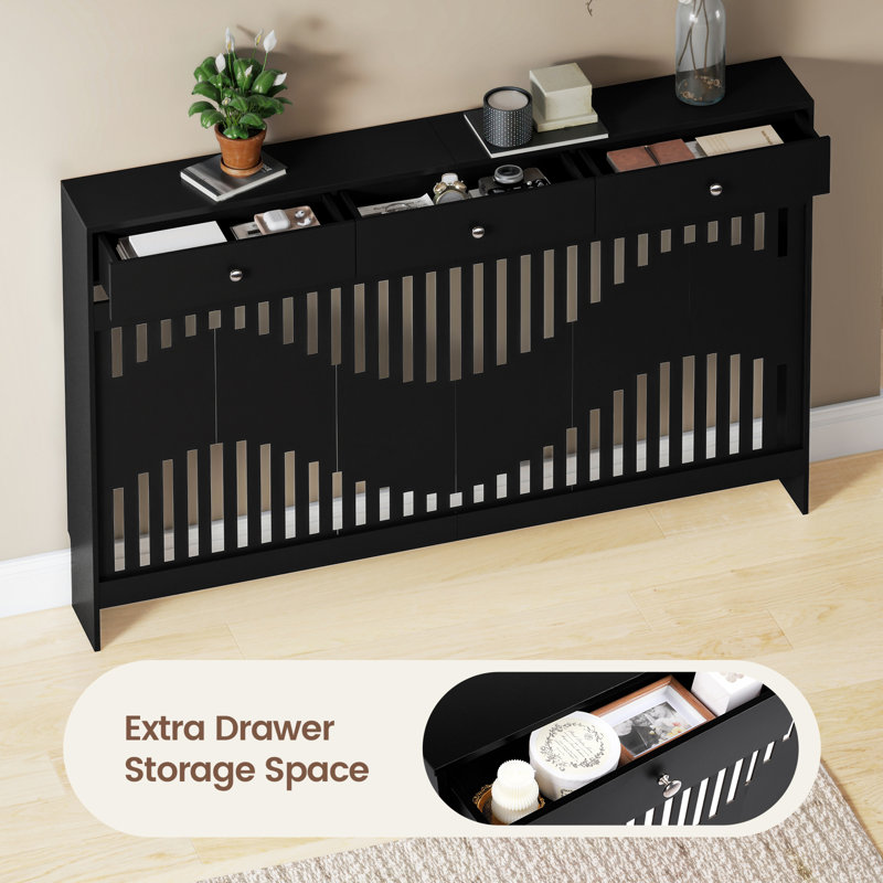 Radiator Cover, 96cm H x 152cm W x 19cm D, Black