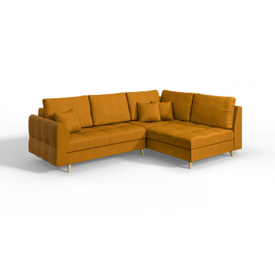 Scandinavian Corner Sofa with Footstool